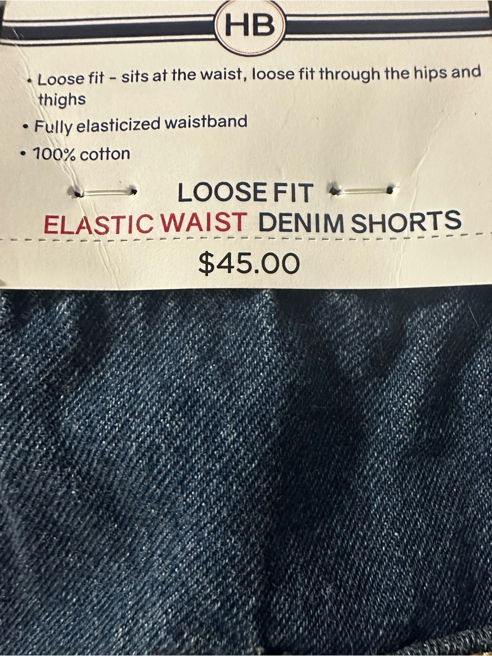 Harbor Bay Size 4X Cotton Denim Elastic Waist Shorts NWT